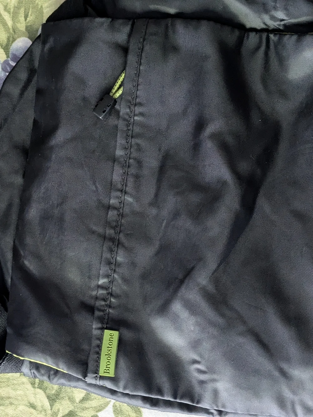 Brookstone Black Messenger Sling Bag with Green Accent